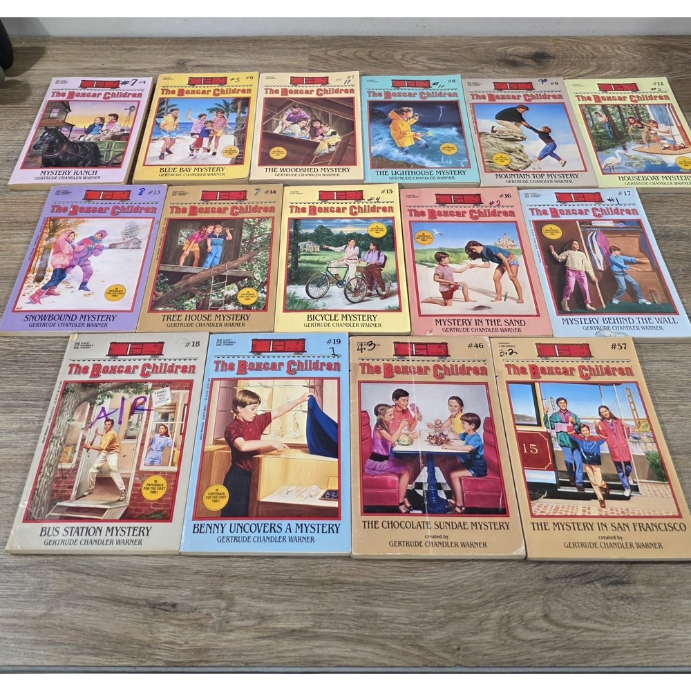 Vintage The Boxcar Children Paperback Books Gertrude Chandler Lot Of 15